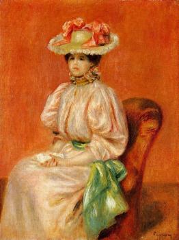 Pierre Auguste Renoir : Seated Woman with Green Sash